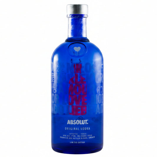 Absolut Love Limited Edition Vodka 700ml 40% ABV blue LOVE collectible bottle Swedish vodka