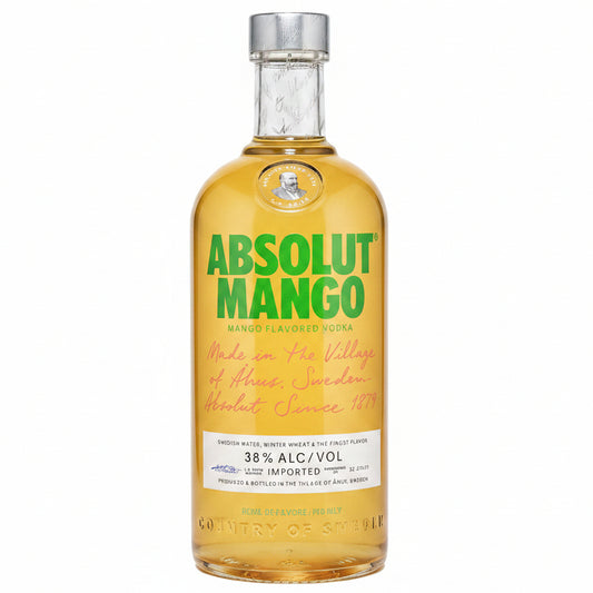 Absolut Mango Vodka 700ml 38% ABV Swedish mango flavoured vodka for tropical cocktails, Mules and Mojitos