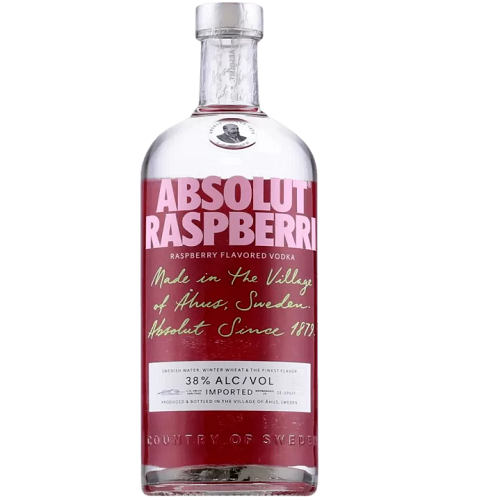 Absolut Raspberri Vodka 700ml 38% ABV Swedish raspberry flavoured vodka for Mules, Cosmos and mixed drinks