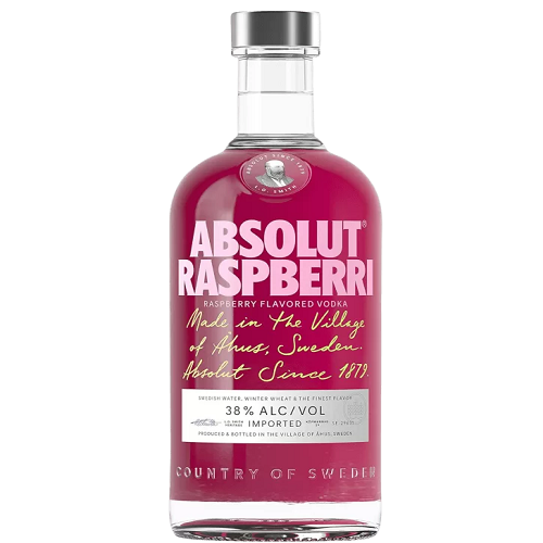Absolut Raspberri Vodka 70cl 40% ABV Swedish raspberry flavoured vodka for cocktails, lemonade and mixed drinks