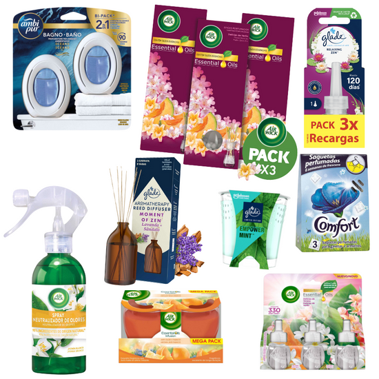Air fresheners for home and car – sprays, plug-ins, gels, and trusted scent brands for lasting freshness.