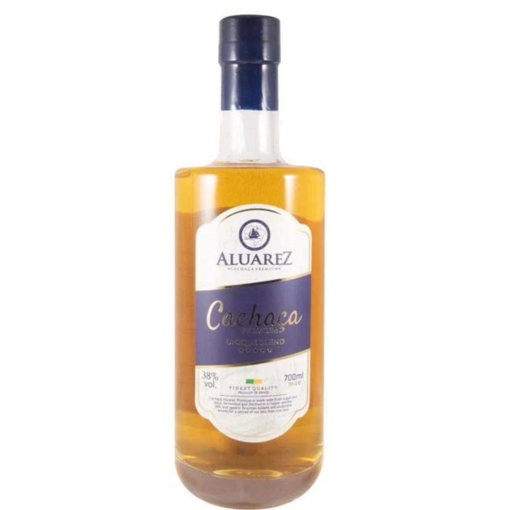 Aluarez Premium Cachaça 700ml 38% ABV aged Brazilian sugarcane spirit matured in Balsam and Amburana wood