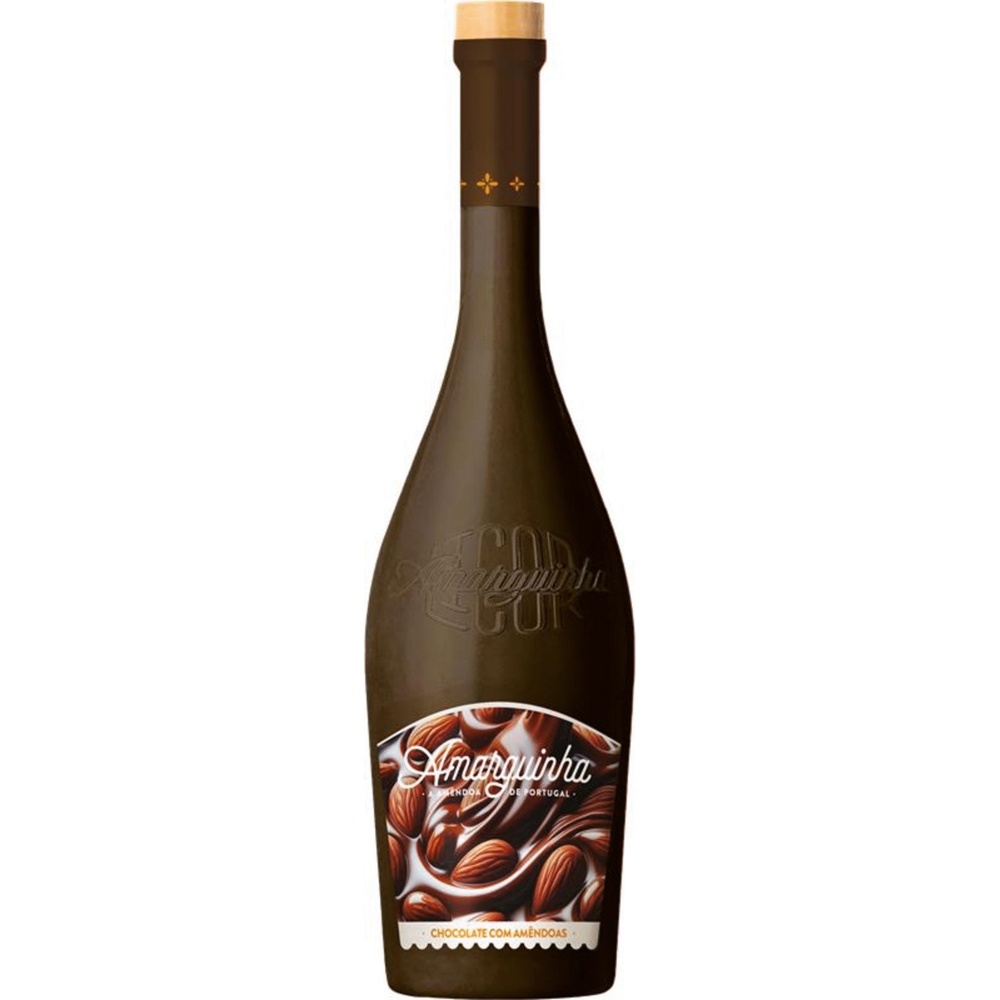 Amarguinha Cream Chocolate with Almonds Liqueur 700ml 17 percent AVB premium portuguese cream chocolate almond liqueur bottle