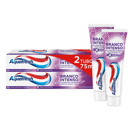 Aquafresh intense whitening toothpaste 2 pack 75ml fluoride whitening oral care family hygiene multipack