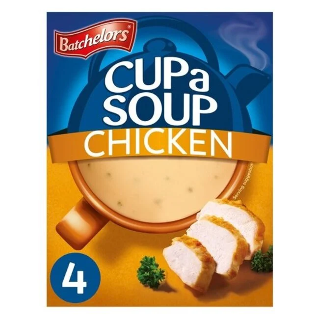 Batchelors Cup a Soup Chicken 4 Sachets – instant savoury chicken soup, quick light meal, pantry essential – Soups and Broths – South African Products