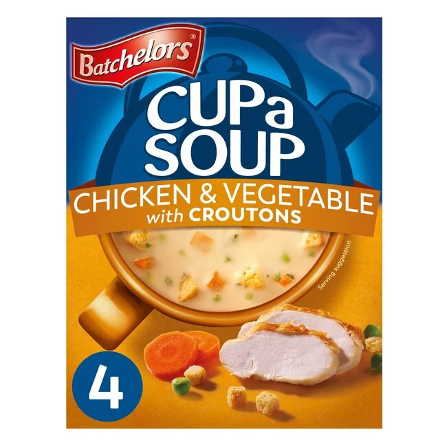 Batchelors Cup a Soup Chicken and Vegetable 110 g – festive winter soup mix, quick savoury snack, seasonal hot drink, instant soup, South African Products