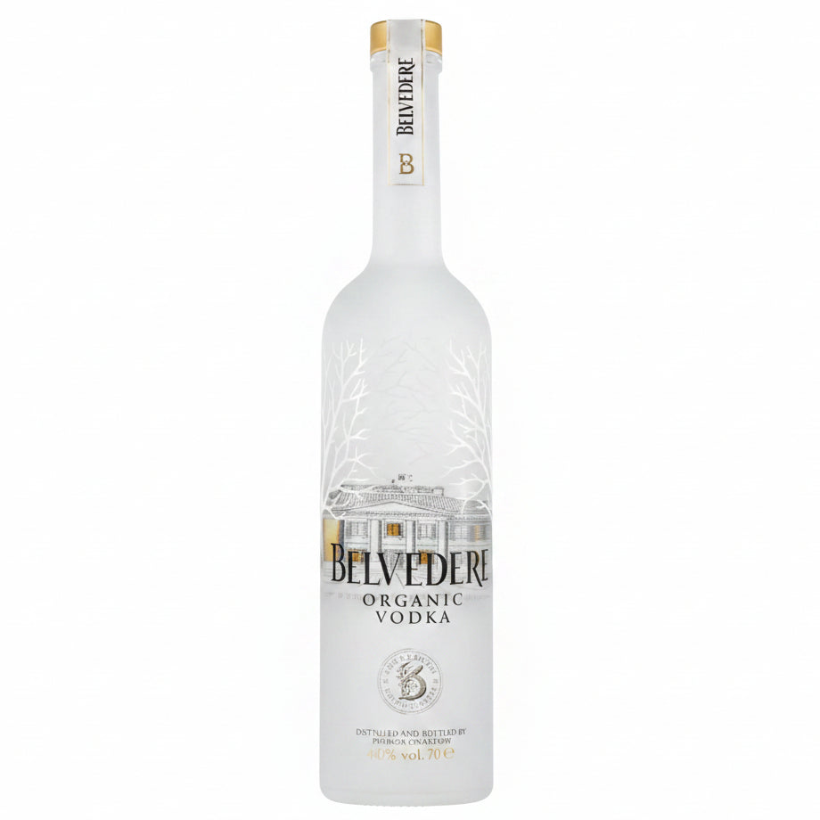 Belvedere Organic Vodka 700ml 40% ABV premium Polish organic rye vodka for Martinis, gifting and serving chilled