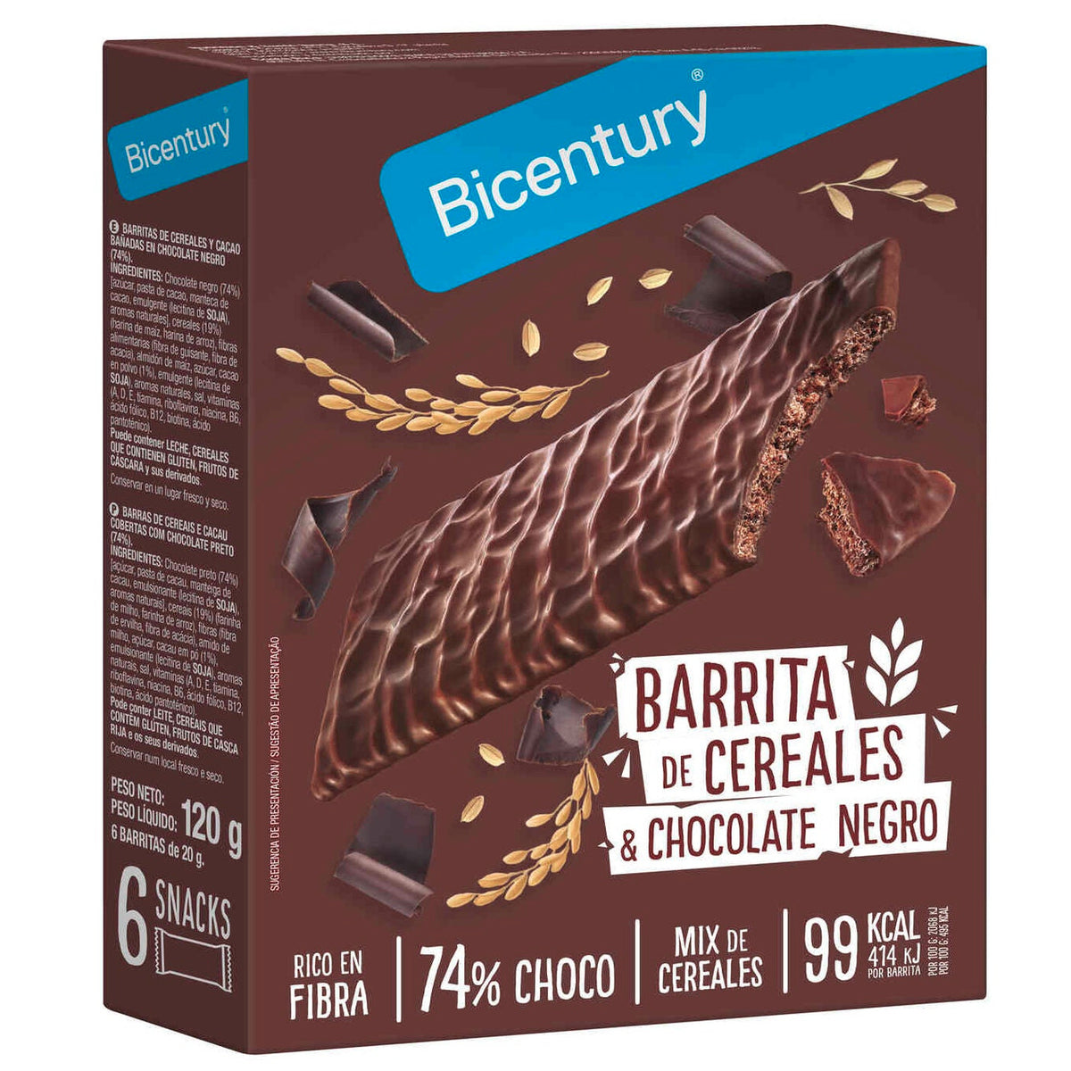 Bicentury Dark Chocolate Cereal Bars 100g
