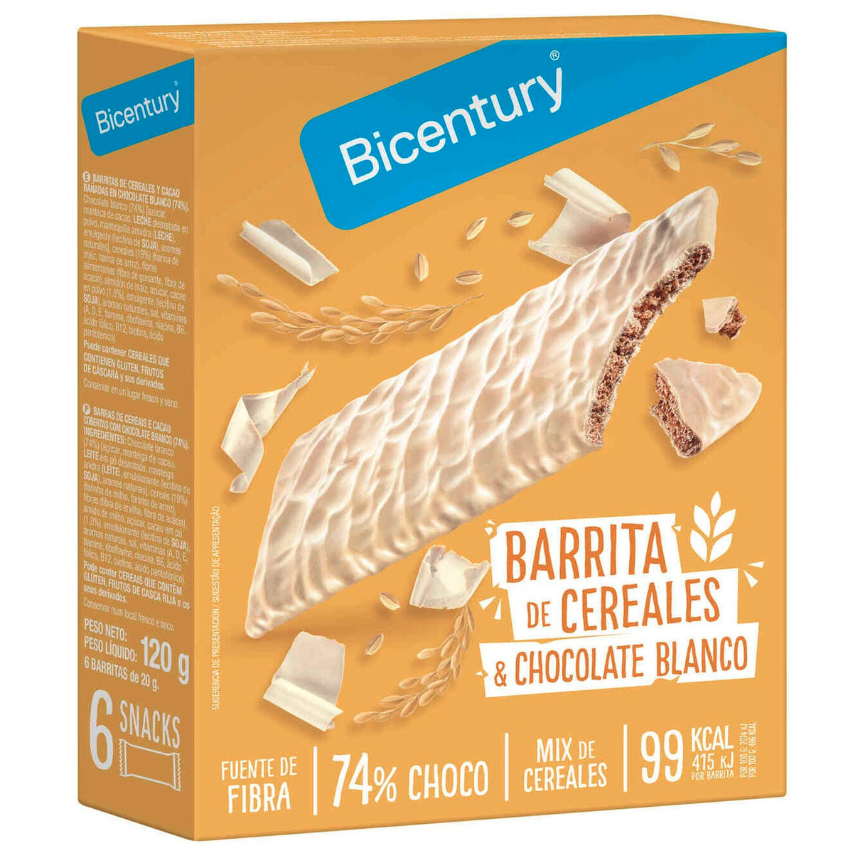 Bicentury White Chocolate Cereal Bars 120g