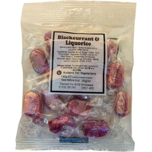 Blackcurrant & Liquorice 140g Value Sweets