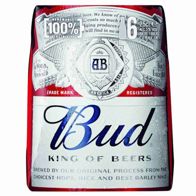 Budweiser Lager Beer 6x250ml 5% ABV