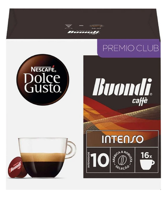 Buondi Intensity 10 coffee capsules 16 pack Dolce Gusto compatible strong espresso pods bold roasted flavour capsules