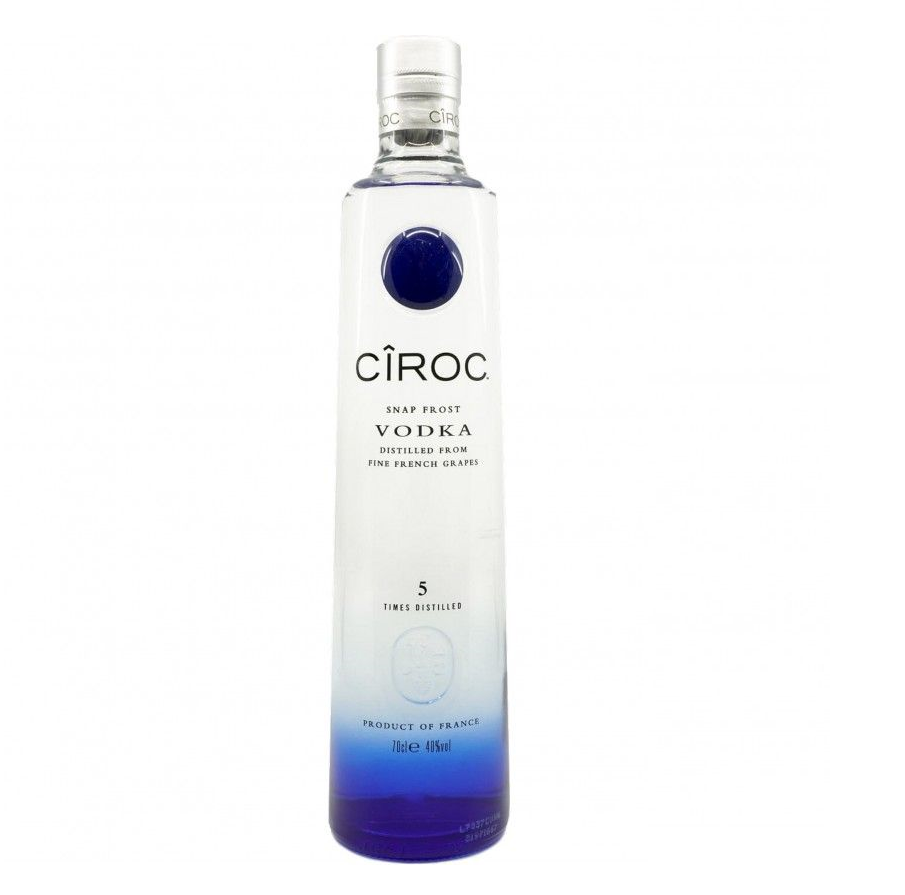 CÎROC Vodka 700ml 40% ABV premium French grape vodka five-times distilled for cocktails and serving chilled