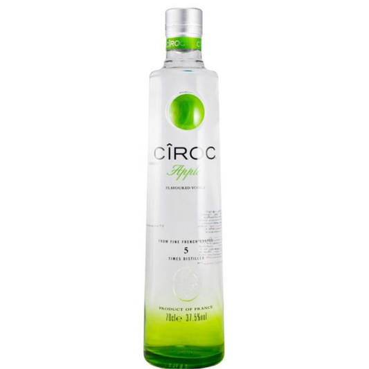 Cîroc Apple Vodka 700ml 37.5% ABV premium French grape vodka with crisp apple flavour for Apple Martinis, cocktails and mixed drinks