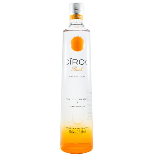Cîroc Peach Vodka 700ml 37.5% ABV premium French grape vodka with juicy peach flavour for cocktails and mixed drinks