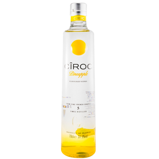 Cîroc Pineapple Vodka 700ml 37.5% ABV premium French grape vodka with tropical pineapple flavour for cocktails and mixed drinks