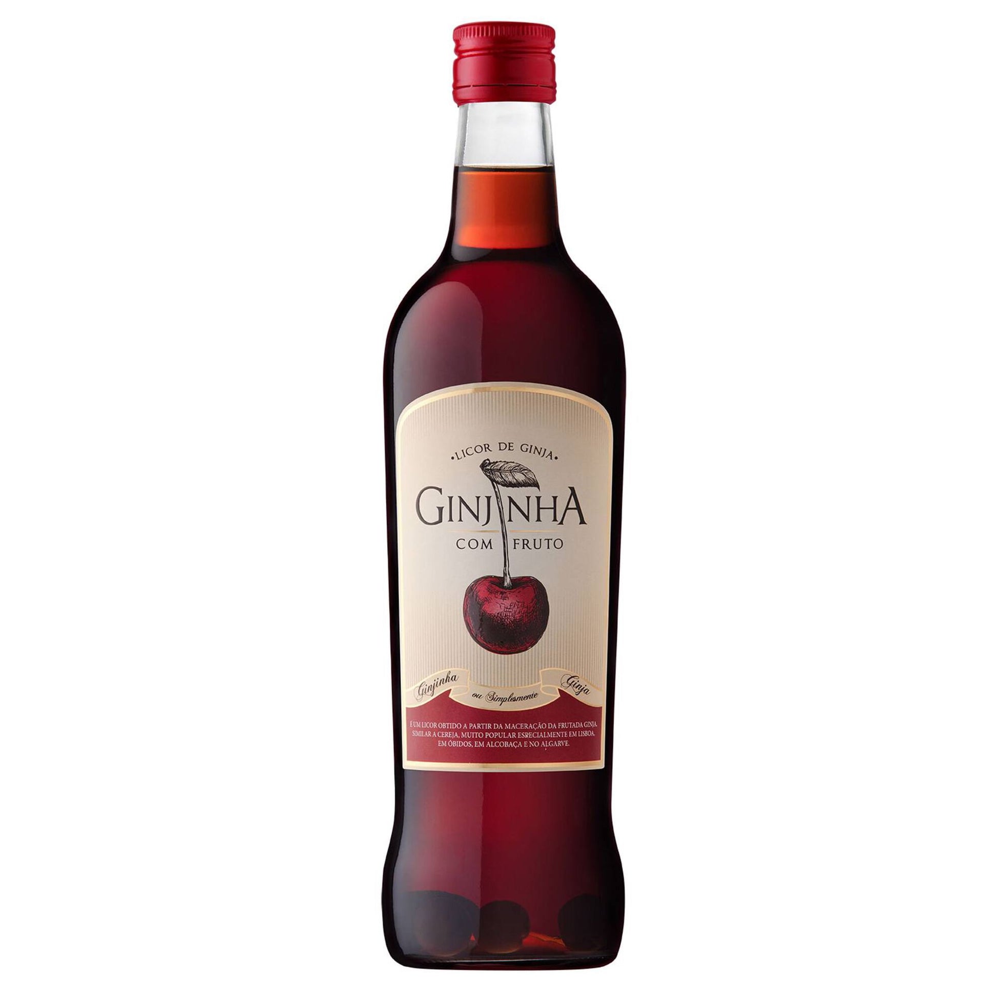 Cabecinho Licor de Ginja Com Fruto 700ml 16% ABV Portuguese cherry liqueur with whole ginja fruit for chilled serves desserts and gifting