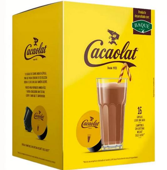 Cacaolat chocolate drink capsules 16 pack Dolce Gusto compatible creamy cocoa pods smooth chocolate beverage capsules
