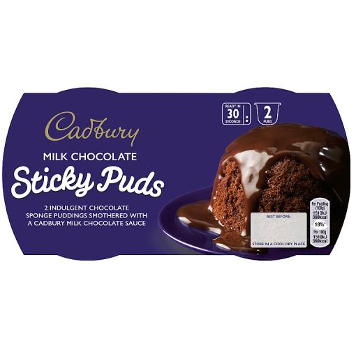 Cadbury Milk Chocolate Sticky Puds 2x95g