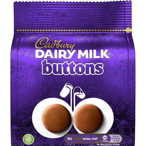 Cadbury Dairy Milk Buttons 95g creamy milk chocolate buttons snack bag classic British Cadbury chocolate sweets