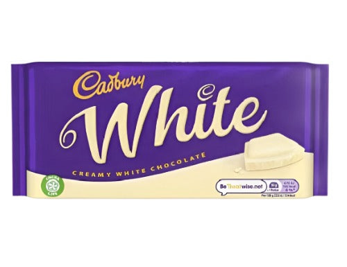 Cadbury White Chocolate Tablet 90g creamy white chocolate slab British sweet treat