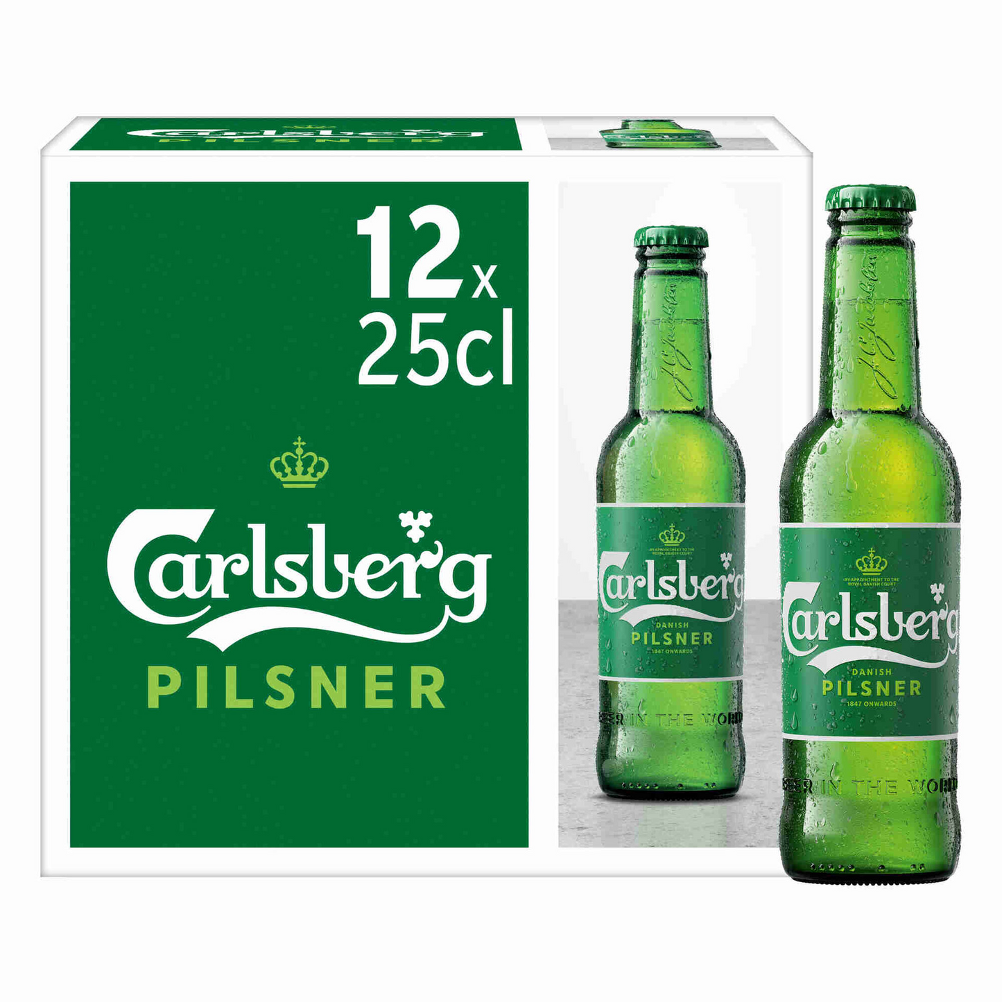 Carlsberg Pilsner – 12 Pack (250ml Cans, 5% ABV) | Light, Crisp Danish Pilsner