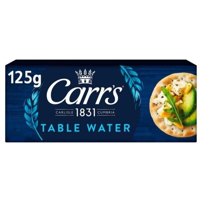 Carrs Water Biscuits 125g light crisp savoury crackers for cheese boards and snacks