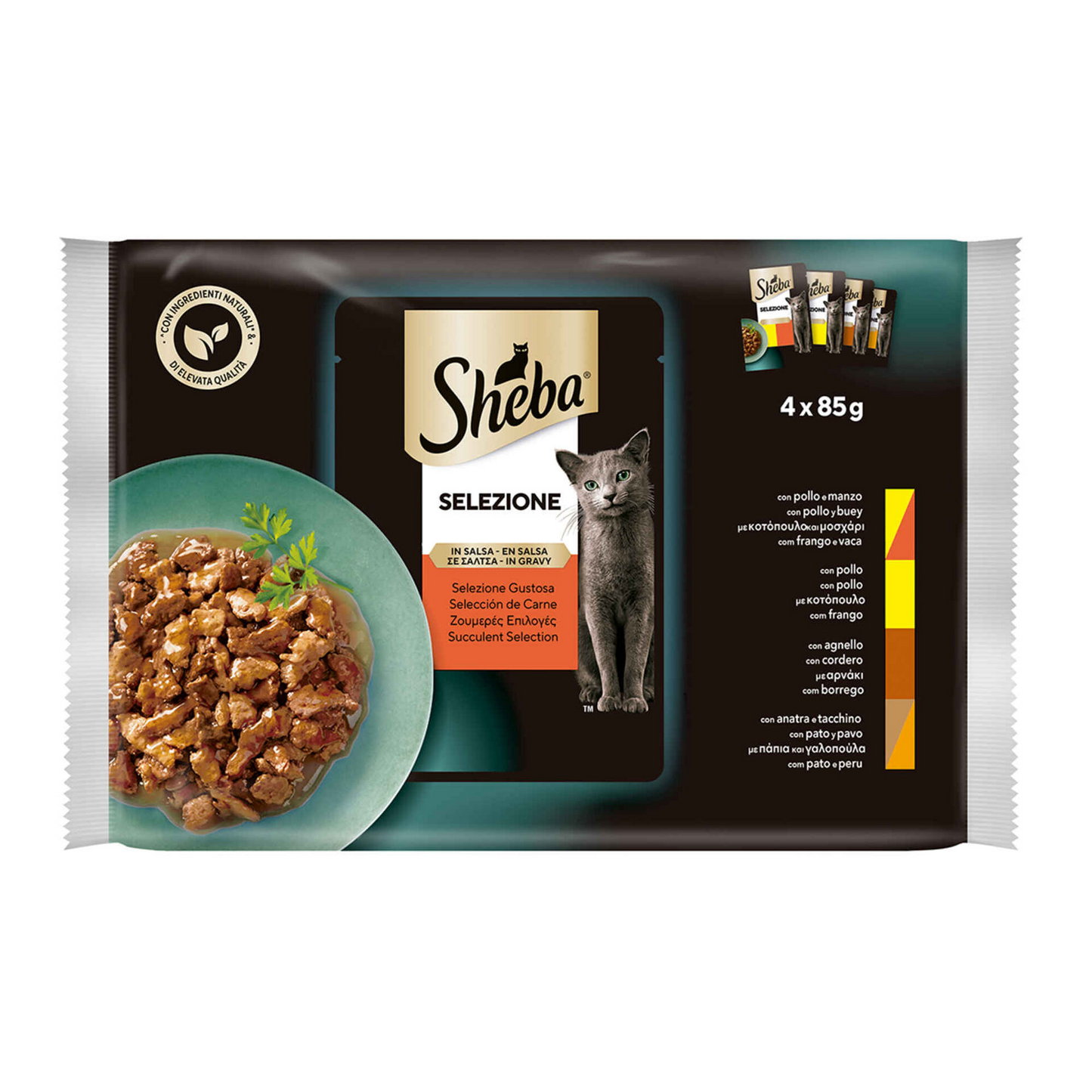 Katzenfutter Fleischbeutel Sheba 4 Packungen à 85g