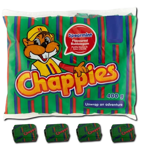 Chappies Bubble Gum Spearmint classic mint chewing gum single unit