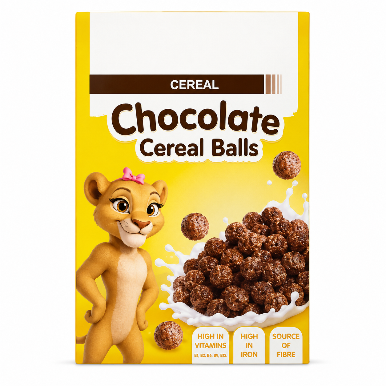 Chocolate cereal balls 375g crunchy cocoa breakfast cereal fortified vitamins fibre breakfast cereal bowl