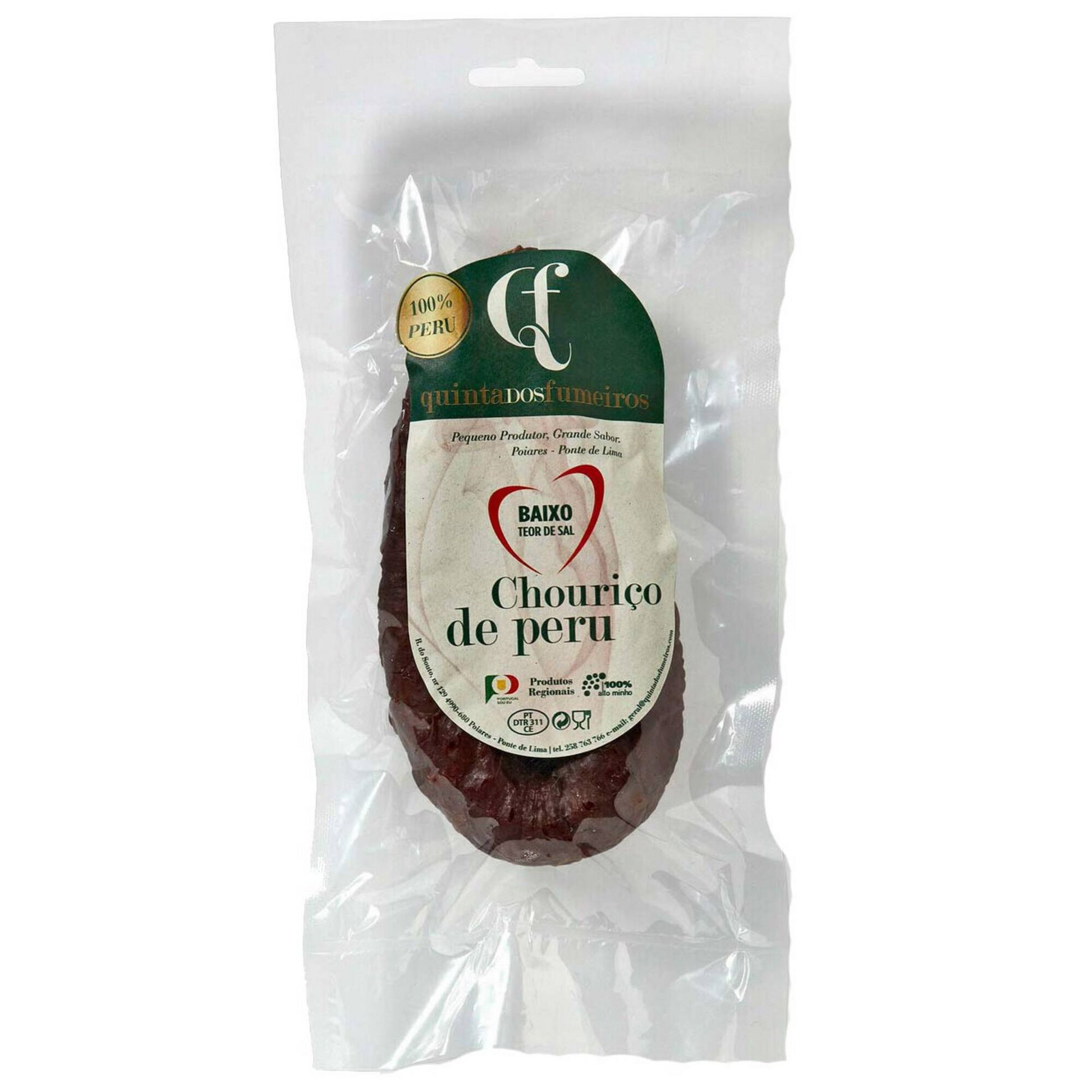 Chouriço Turkey 180 g smoked turkey sausage Portuguese style charcuterie cured meats and sausages collection