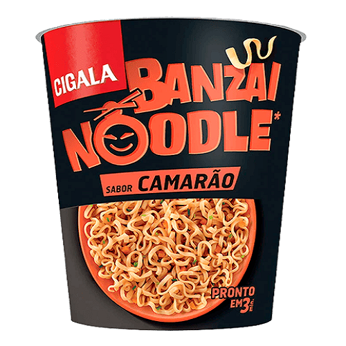 Cigala Banzai Prawn Noodles 67 g instant prawn flavour cup noodles quick meal Noodles – Instant, Ramen, Whole Wheat and Asian Style Favourites