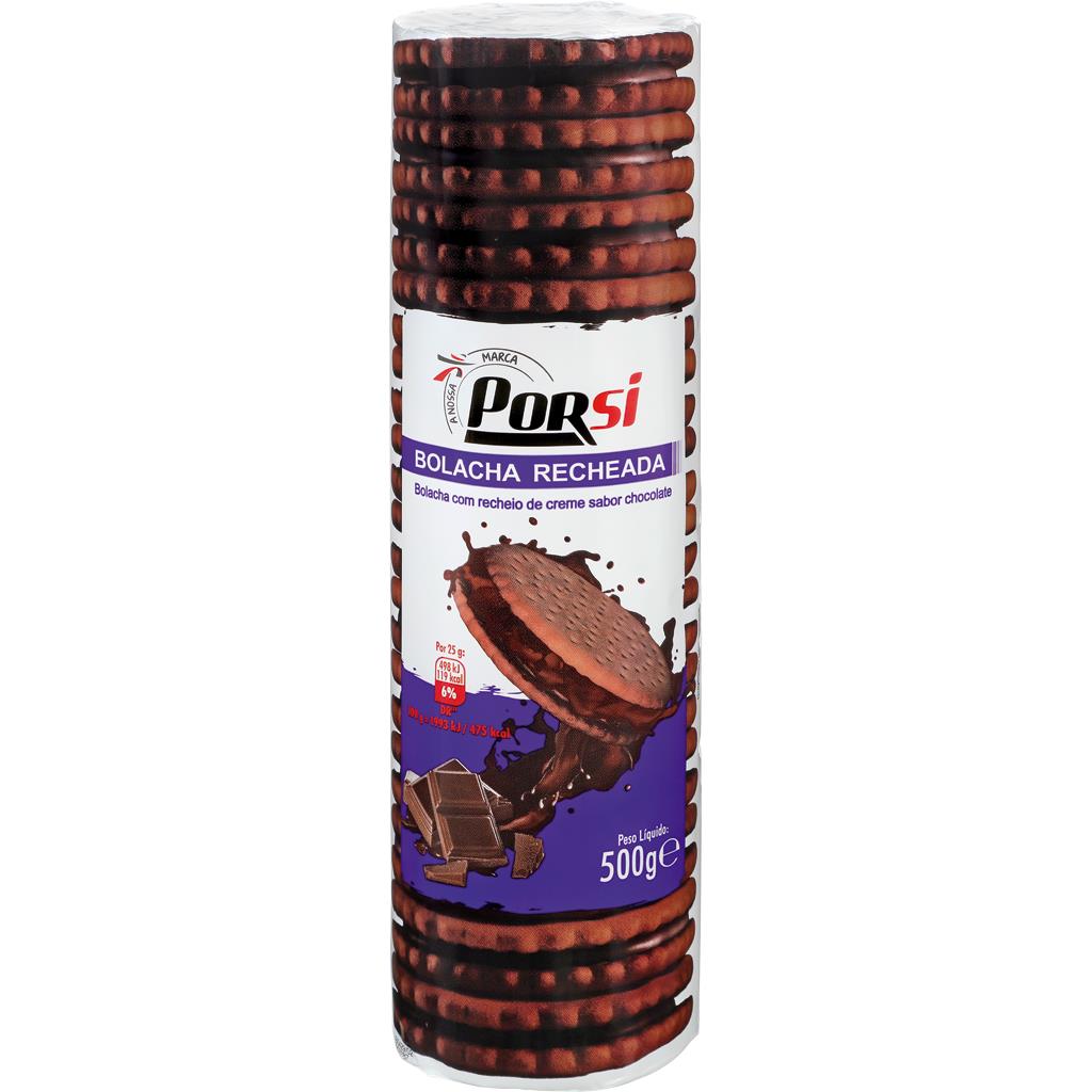 Porsi Cocoa Biscuits with Chocolate Flavour Filling 500g
