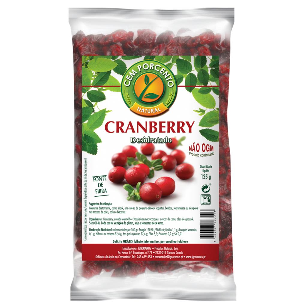 Cem Porcento Dried Cranberries 125g