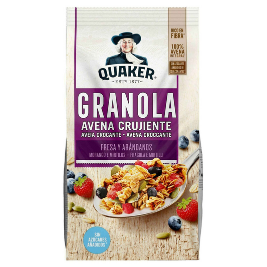 Crunchy Oat Granola Strawberry and Blueberry Quaker 350g