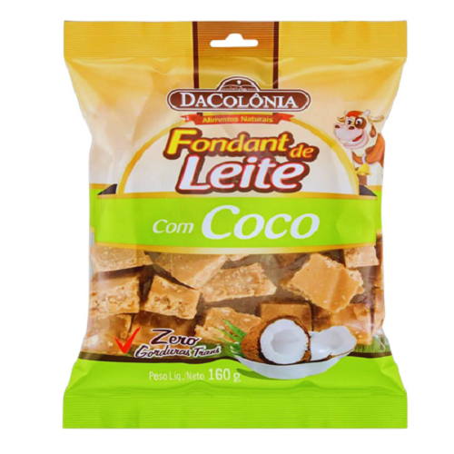 DaColônia coconut fudge 160 g creamy coconut fudge slab sweet confectionery