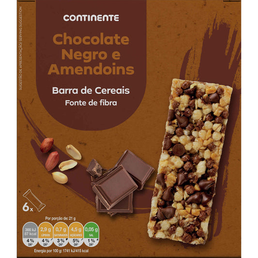 Dark Chocolate and Peanut Cereal Bars 126g