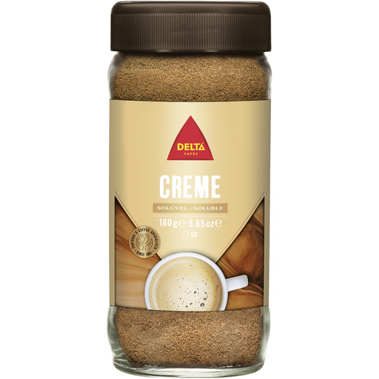 Delta creme instant coffee 160g glass jar premium soluble coffee instant coffee and cappuccino