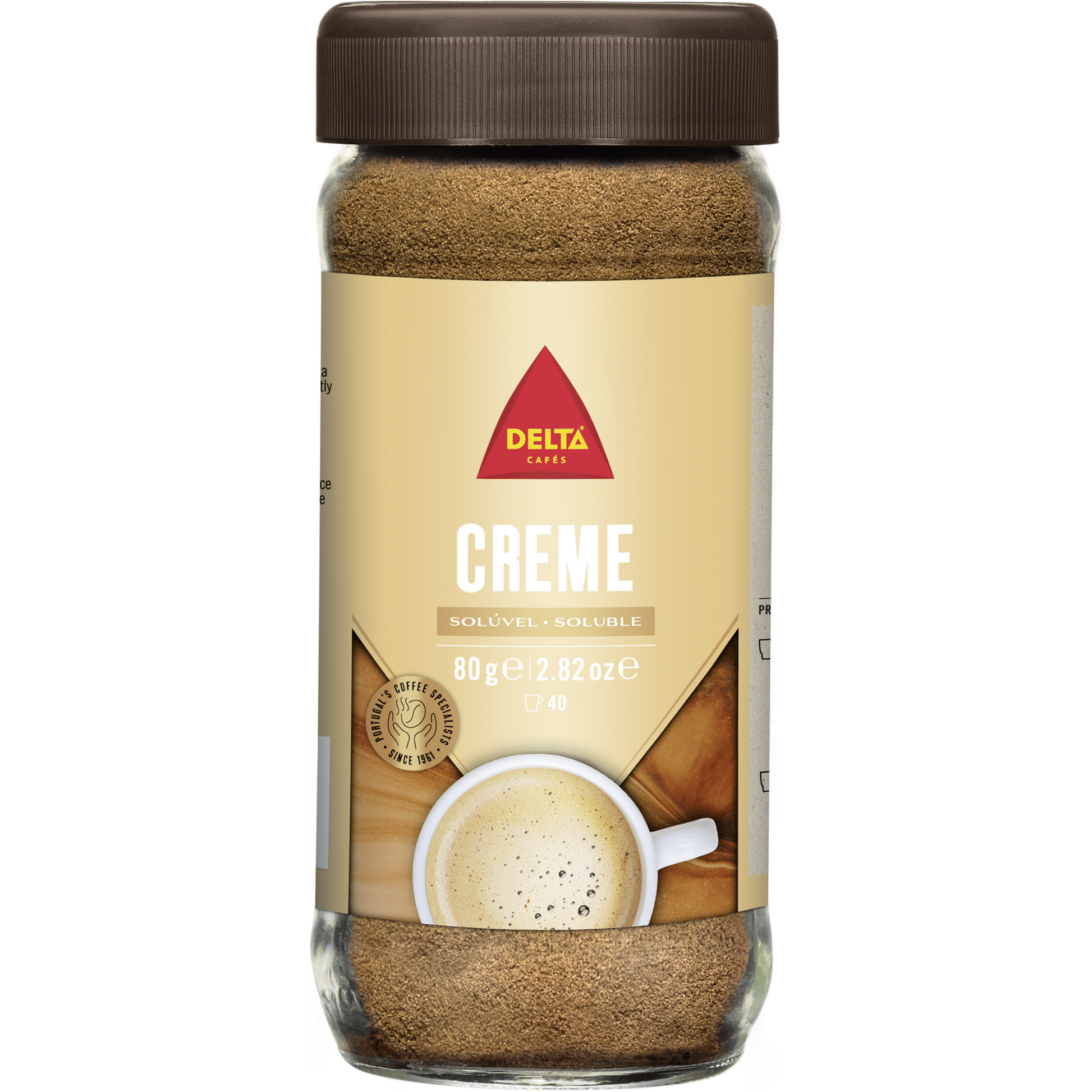 Delta creme instant coffee 80g glass jar premium soluble coffee instant coffee and cappuccino