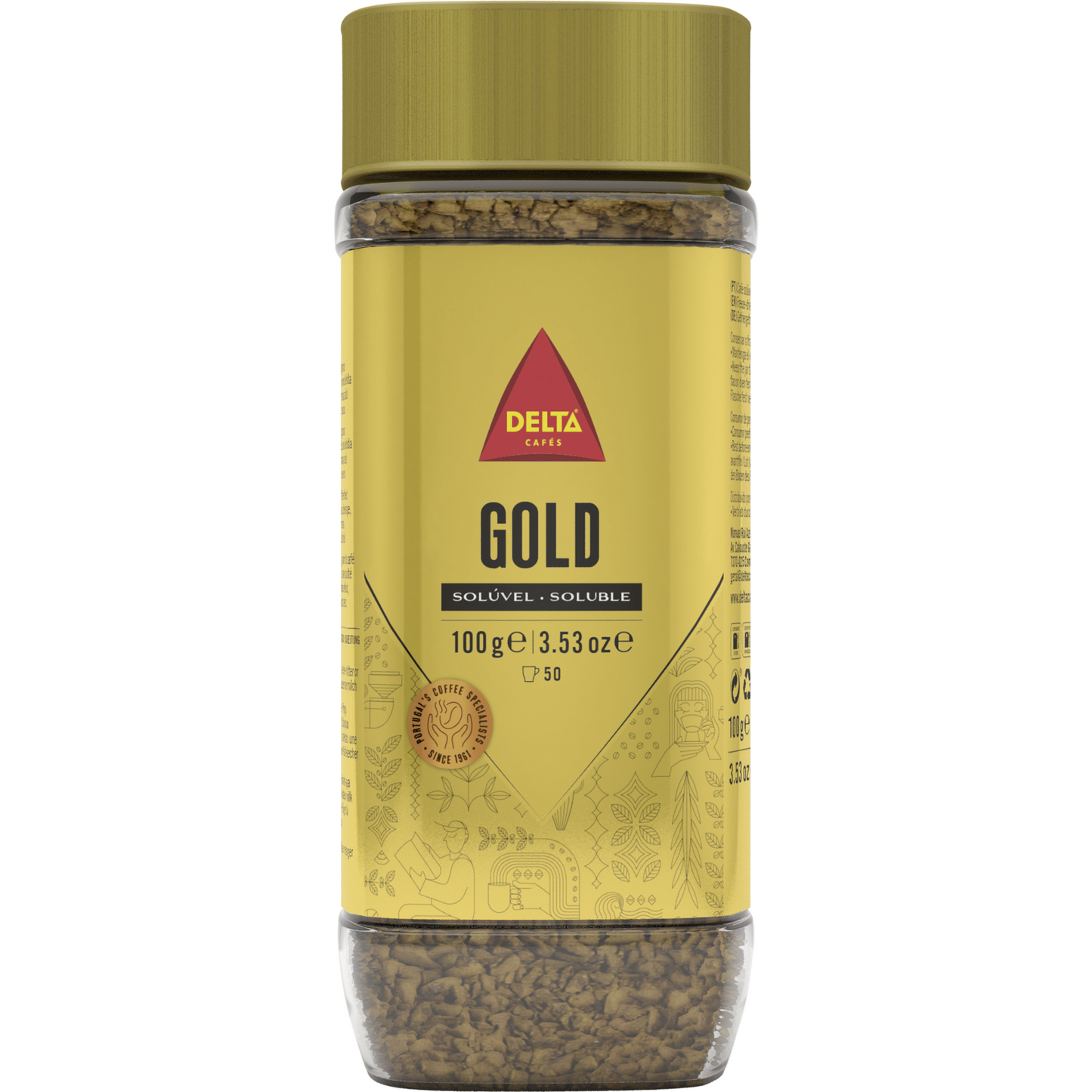 Delta grancafe gold instant coffee 100g glass jar premium soluble coffee instant coffee and cappuccino