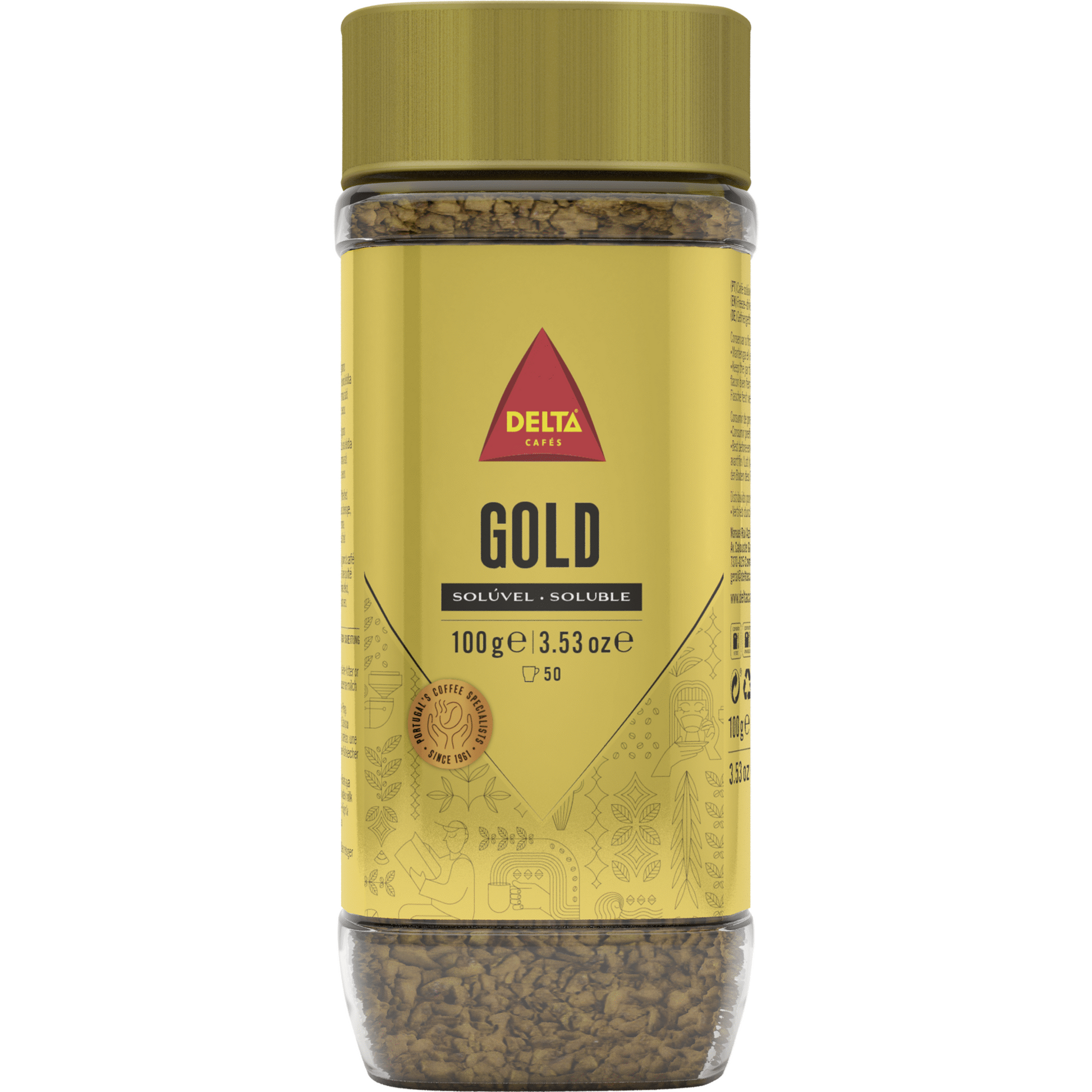 Delta grancafe gold instant coffee 100g glass jar premium soluble coffee instant coffee and cappuccino
