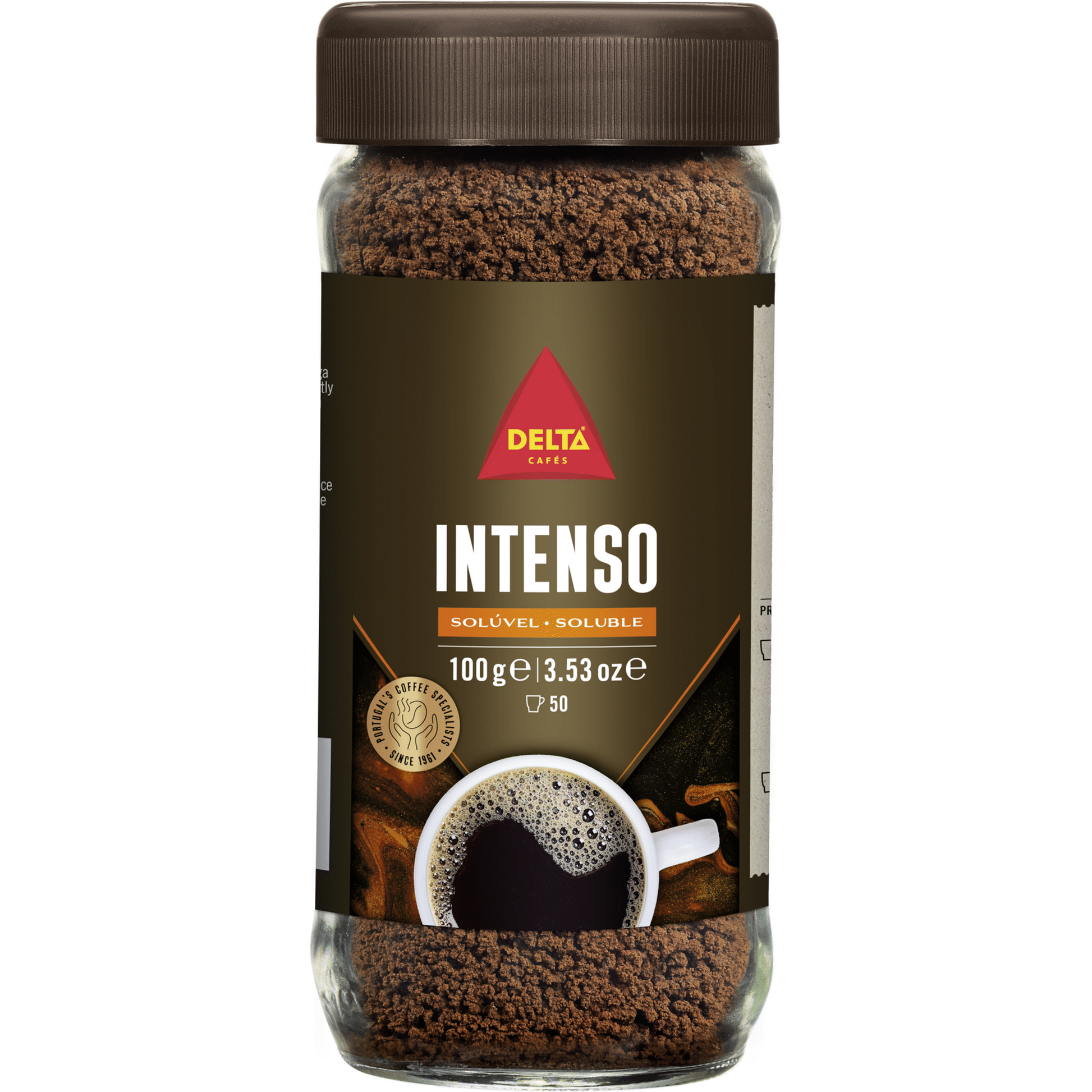 Delta intense instant coffee 100g glass jar premium soluble coffee instant coffee and cappuccino