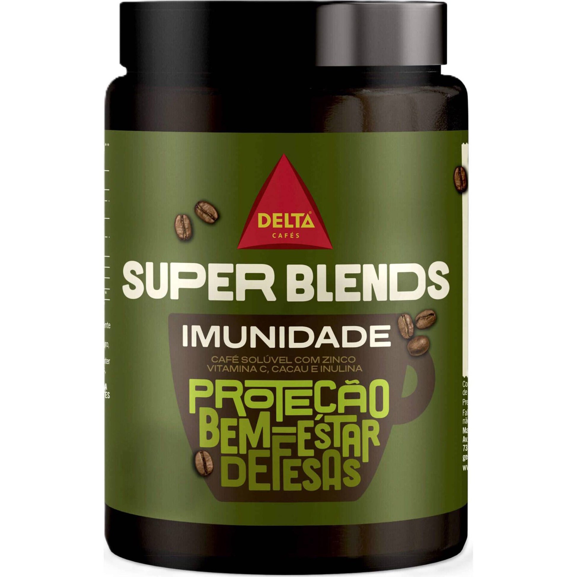 Delta super blends instant coffee with zinc vitamin c cocoa and inulin 200g jar instant coffee and cappuccino