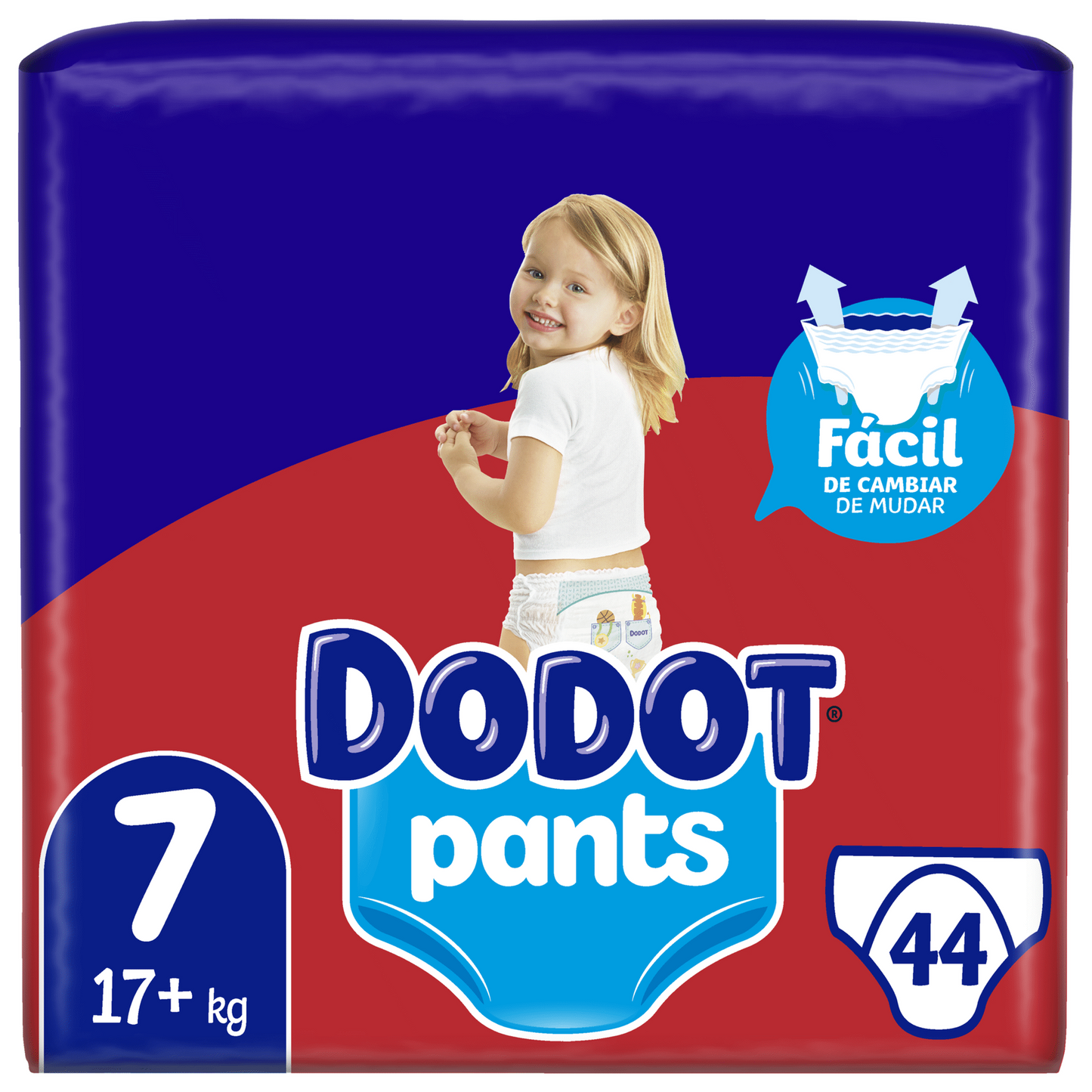 Dodot Diapers Underwear Pants T7 17+ kg – 44 Units | Easy-On Pants for Older Toddlers