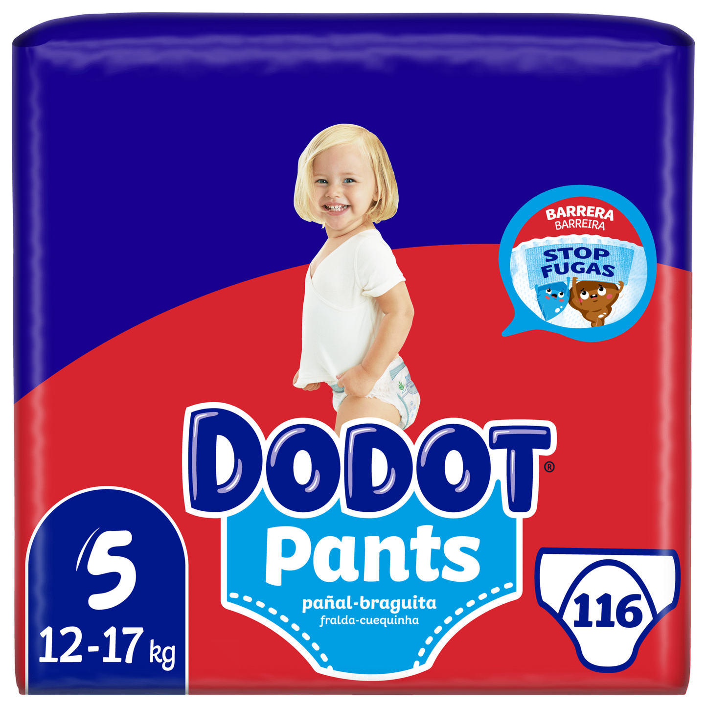 Dodot Windeln Unterwäsche T5 12–17 kg – 116 Einheiten | Easy Pull-On Pants für aktive Kleinkinder