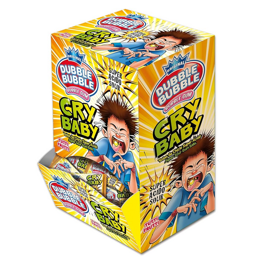 Dubble Bubble Cry Baby Bubble Gum 10 Pieces sour chew chewing candy Bubblegum Chewing and Gum Balls confectionery pack