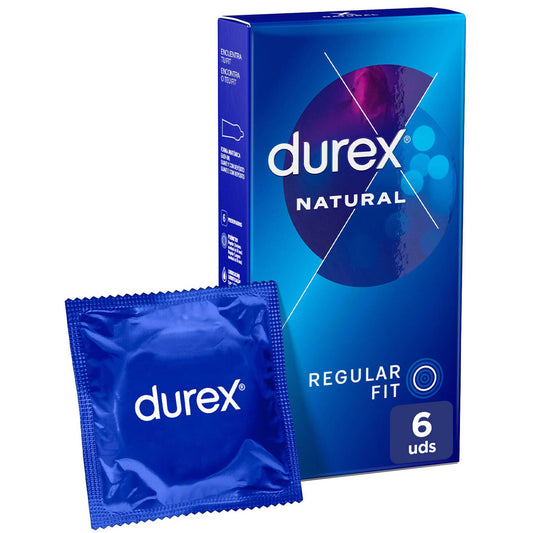 Durex Natural Comfort condoms 6 pack smooth latex condoms natural feel intimate protection