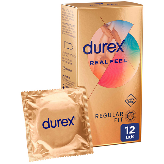 Durex Real Feel latex free condoms 12 pack synthetic condoms natural feel intimate protection