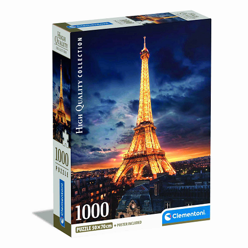 Eiffel Tower Puzzle 1000 Pieces Clementoni 14+ – Paris puzzle gift for teens and adults, festive challenge, elegant Christmas present