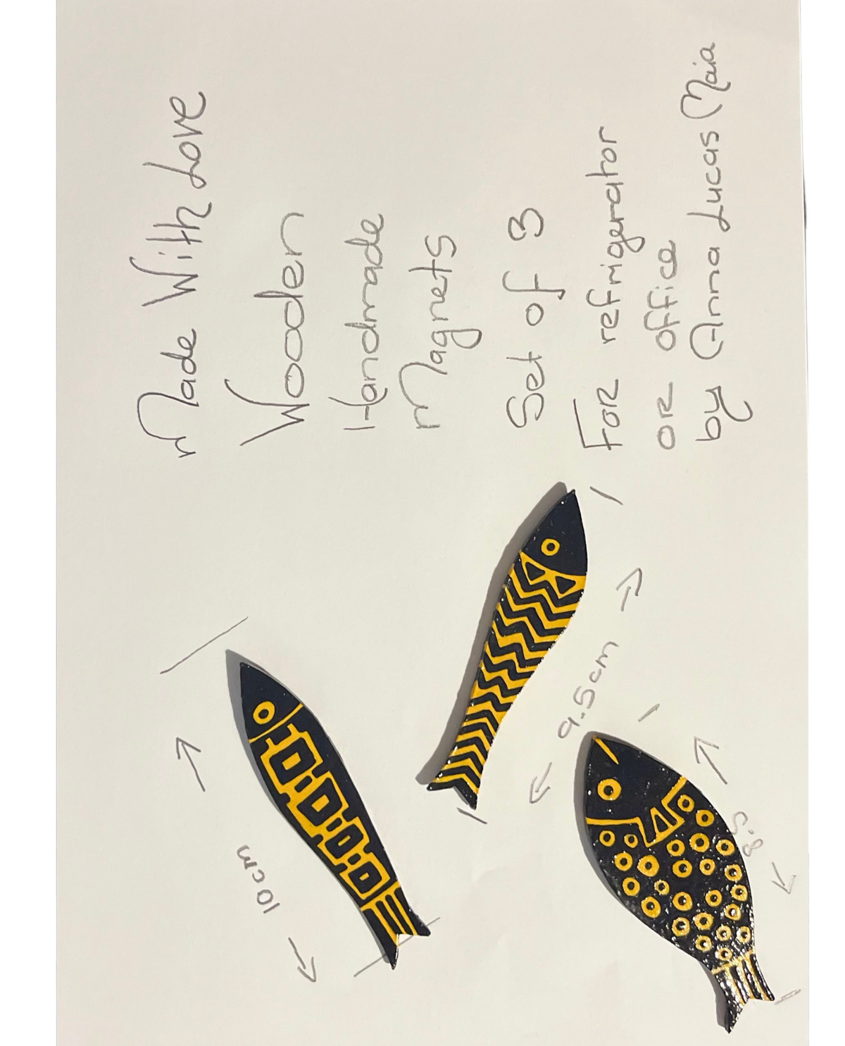 Paper Magnet Fish 3 Fish Magnets Hand Made (made from recycled cardboard.) – The Yum ...